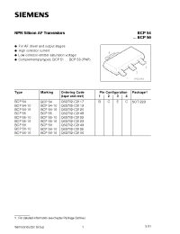 Datasheet BCP56-16 manufacturer Siemens