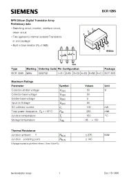 Datasheet BCR129S manufacturer Siemens