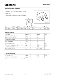 Datasheet BCR146W manufacturer Siemens