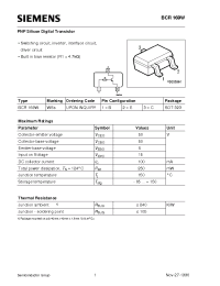 Datasheet BCR169W manufacturer Siemens