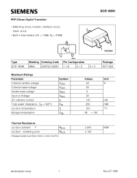 Datasheet BCR185W manufacturer Siemens