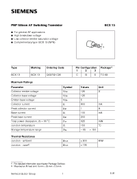 Datasheet BCX13 manufacturer Siemens