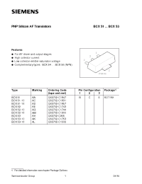 Datasheet BCX52-10 manufacturer Siemens