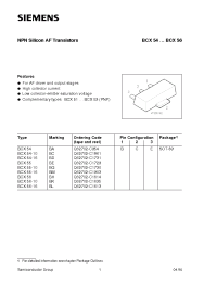 Datasheet BCX56 manufacturer Siemens