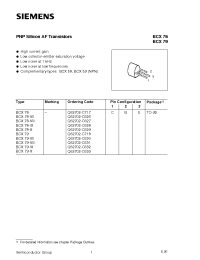 Datasheet BCX79-VII manufacturer Siemens
