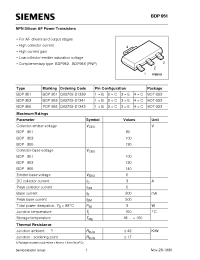 Datasheet BDP951 manufacturer Siemens