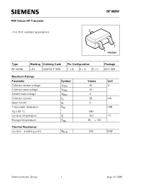 Datasheet BF660W manufacturer Siemens