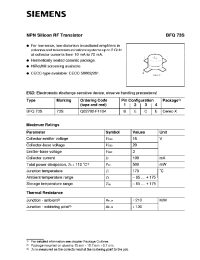 Datasheet BFQ73 manufacturer Siemens