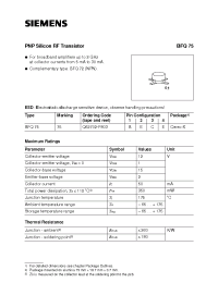 Datasheet BFQ75 manufacturer Siemens