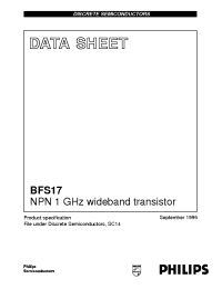 Datasheet BFS17W/T1 manufacturer Siemens