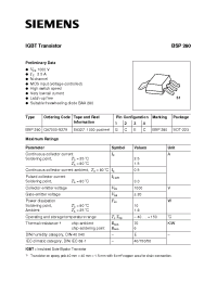 Datasheet BSP280 manufacturer Siemens