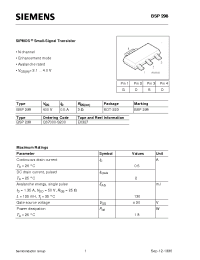 Datasheet BSP298 manufacturer Siemens