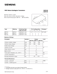 Datasheet BSP61 manufacturer Siemens