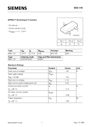 Datasheet BSS119 manufacturer Siemens