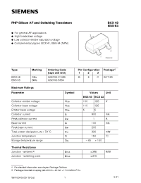 Datasheet BSS63 manufacturer Siemens