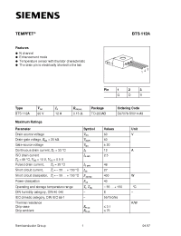 Datasheet BTS112 manufacturer Siemens
