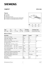 Datasheet BTS113A manufacturer Siemens