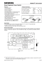 Datasheet BTS410D2E3062A manufacturer Siemens