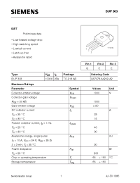 Datasheet BUP303 manufacturer Siemens