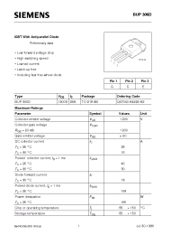 Datasheet BUP306D manufacturer Siemens