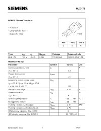 Datasheet BUZ172 manufacturer Siemens