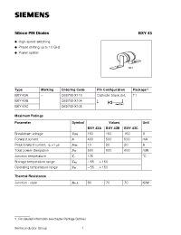 Datasheet BXY43A manufacturer Siemens