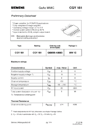 Datasheet CGY181 manufacturer Siemens