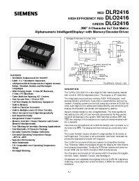 Datasheet DLG2416 manufacturer Siemens