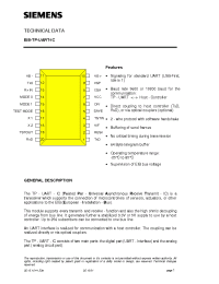 Datasheet EIB-TP-UART-IC manufacturer Siemens