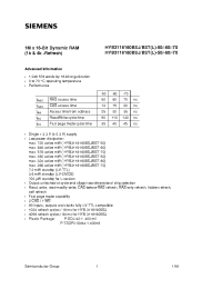 Datasheet HYB3116160BST-50 manufacturer Siemens