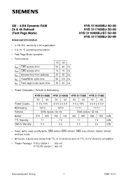 Datasheet HYB3116400BJ-60 manufacturer Siemens