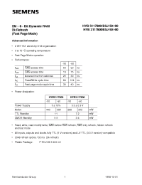 Datasheet HYB3117800BSJ-60 manufacturer Siemens