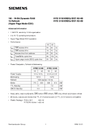 Datasheet HYB3118165BST-50 производства Siemens
