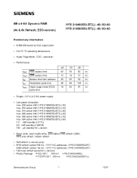 Datasheet HYB3164805BJ manufacturer Siemens