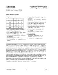 Datasheet HYB39S16160BT-10 manufacturer Siemens