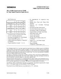 Datasheet HYB39S16160CT-6 производства Siemens