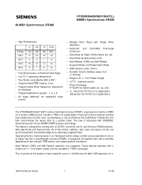 Datasheet HYB39S64160AT-10 manufacturer Siemens