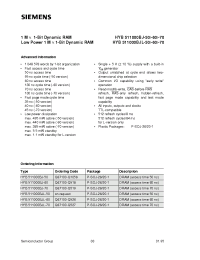 Datasheet HYB511000BJ-50 manufacturer Siemens