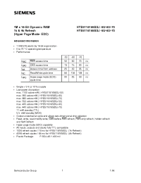 Datasheet HYB5116165BJ-60 manufacturer Siemens