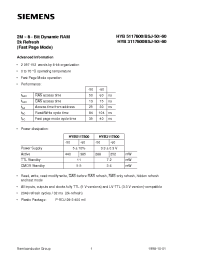 Datasheet HYB5117800BSJ-60 manufacturer Siemens