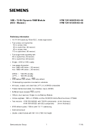 Datasheet HYM72V1610GS-50 производства Siemens