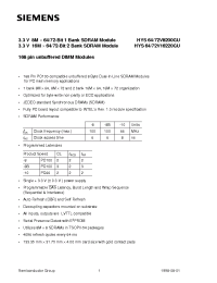 Datasheet HYS64V8200GU-8 manufacturer Siemens