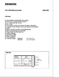 Datasheet SAB-C503 manufacturer Siemens