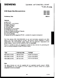 Datasheet SDA2043 manufacturer Siemens