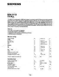 Datasheet SDA3112 manufacturer Siemens