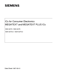 Datasheet SDA5275P manufacturer Siemens