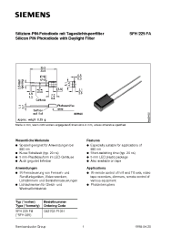 Datasheet SFH225FA manufacturer Siemens