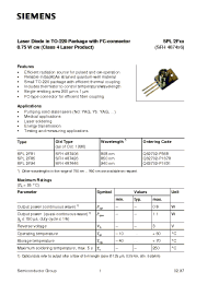 Datasheet SPL2F81 manufacturer Siemens