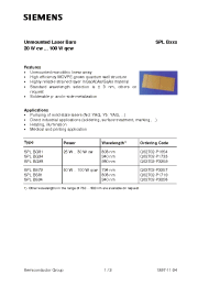 Datasheet SPLBG98 manufacturer Siemens