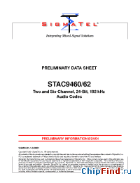 Datasheet STAC9460S manufacturer SigmaTel